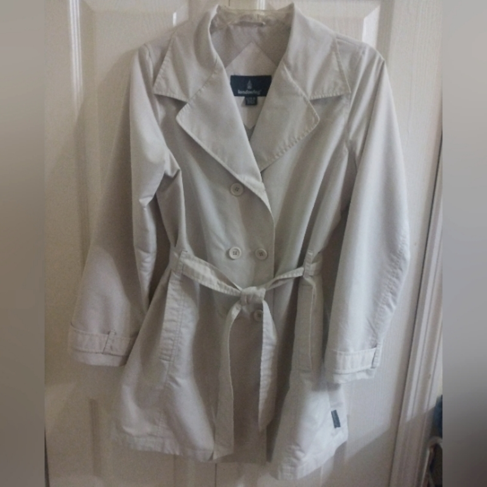 London Fog Midi Belted Trench Coat Large